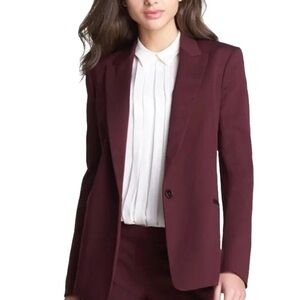 Theory Women's Stretch Wool Burgundy Blazer